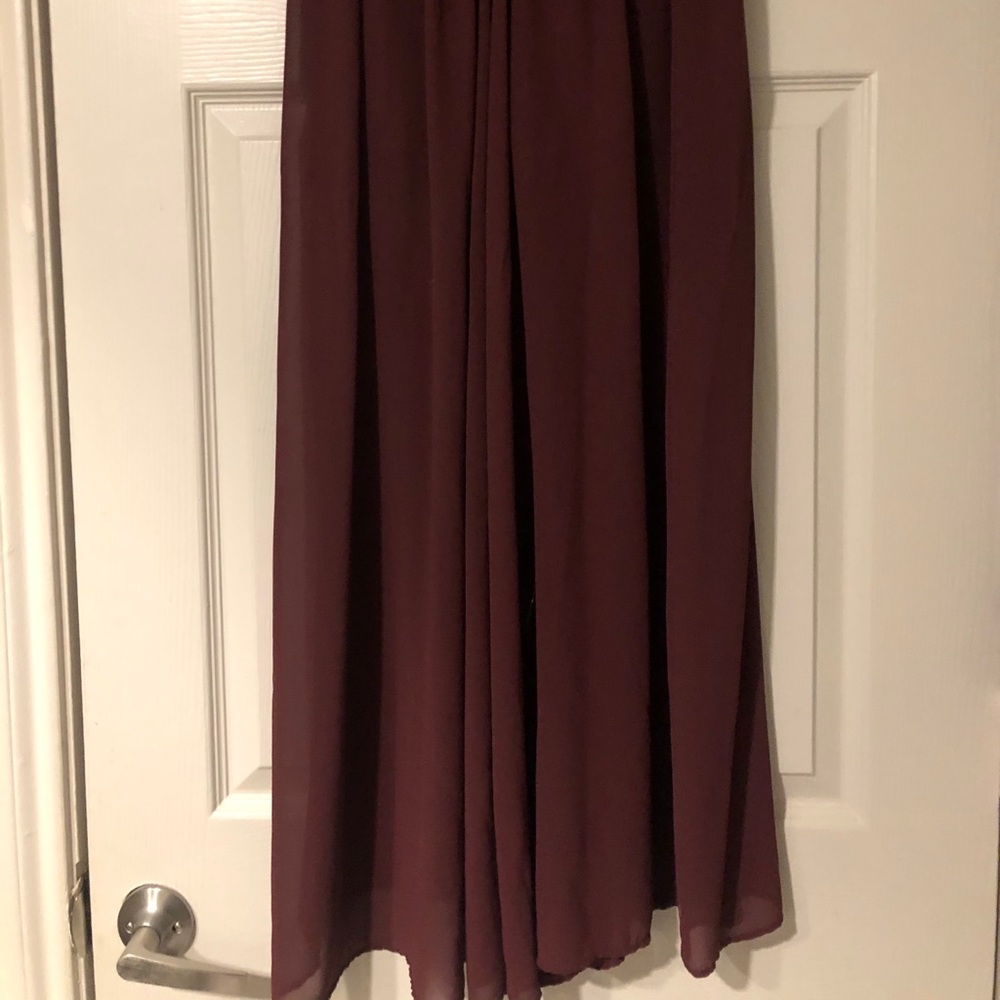 Maroon wide leg pants